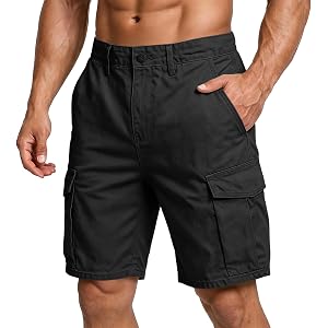 GOFULY Mens Cargo Shorts Oversized Mens Shorts Summer Elastic Waist Lightweight Outdoor Cargo Pants with Multi Pockets