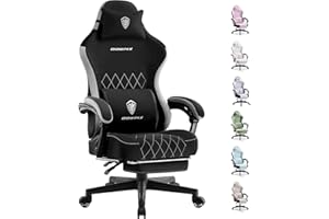 Dowinx Gaming Chair Fabric with Pocket Spring Cushion, Ergonomic Computer Chair with Footrest, Gamer Chair for Adults, Home O