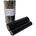 Officeuct Thermal Transfer Ribbon 4.33" x244'(110mmx74m)-1 Roll. Resin Enhanced Wax Barcode Black Ribbon 1/2 Inch Core Ink Out for Zebra Eltron Datamax Zebra GC420t GK420t GX420t GX430t TLP2844