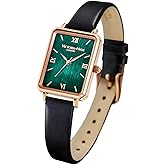 VICTORIA HYDE Women Watches Green Mother of Pearl Dial Ladies Wristwatches Genuine Leather Strap Classic Rectangular Case