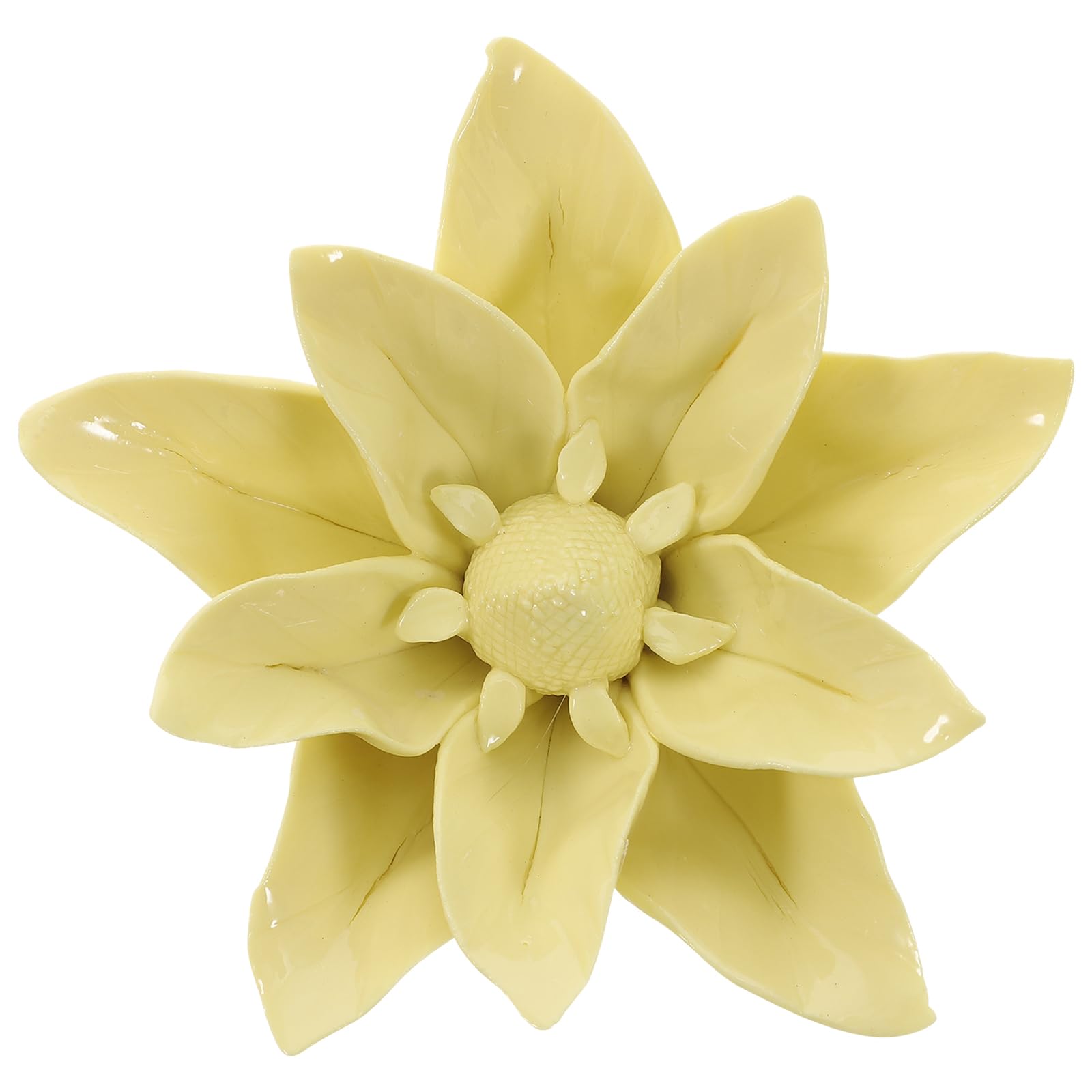 WOFASHPURET Ceramic Wall, Wall Arts Sculpture Modern Sculptures Home Decor, 3D Wall Sculpture Artificial, Lily Pediments, Flowers Crafts Hanging Decoration for Living Room Bedroom