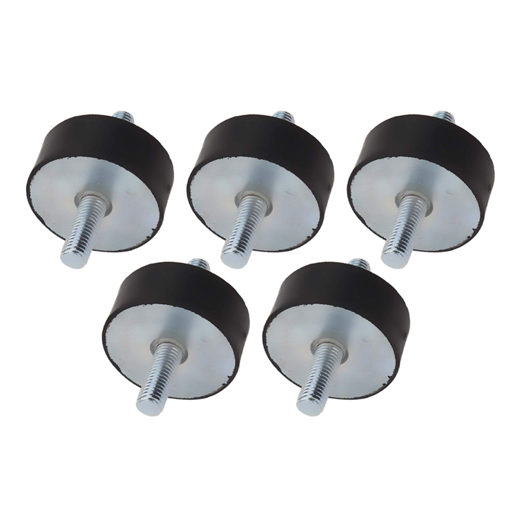 CNBTR 50x20mm Rubber Black Double Screw Silentblock M10 Anti-Vibration Mount for Industrial Set of 5