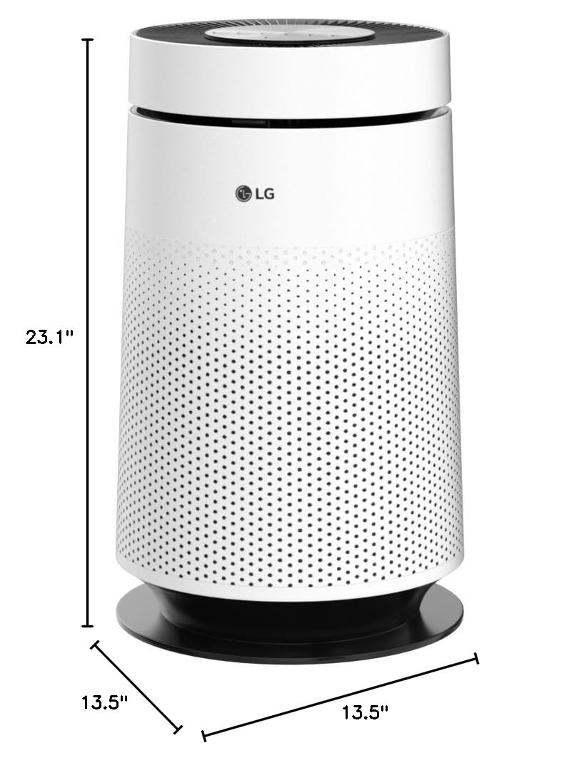 LG PuriCare 360-Degree Single Air Purifier with Clean Booster, ThinQ Wi-Fi and Voice Control (AS330DWR0), 310 sq. ft, White