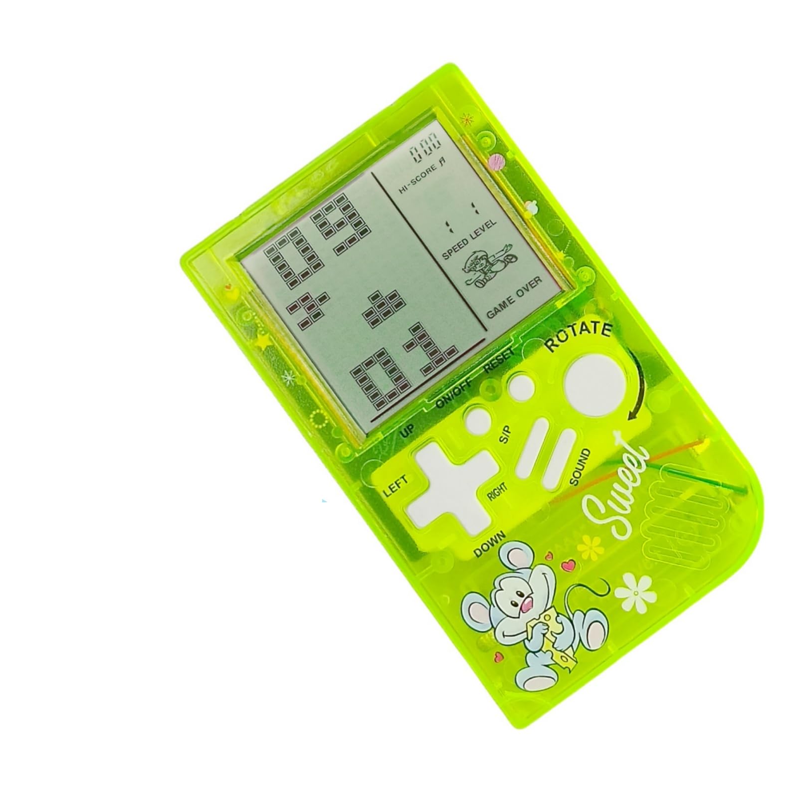 CZT Cute Block game Console 23 brick games Retro Children's game console Student game device Puzzle handheld console Electronic cube games Compact portable Christmas girl gifts (Green) — image 1