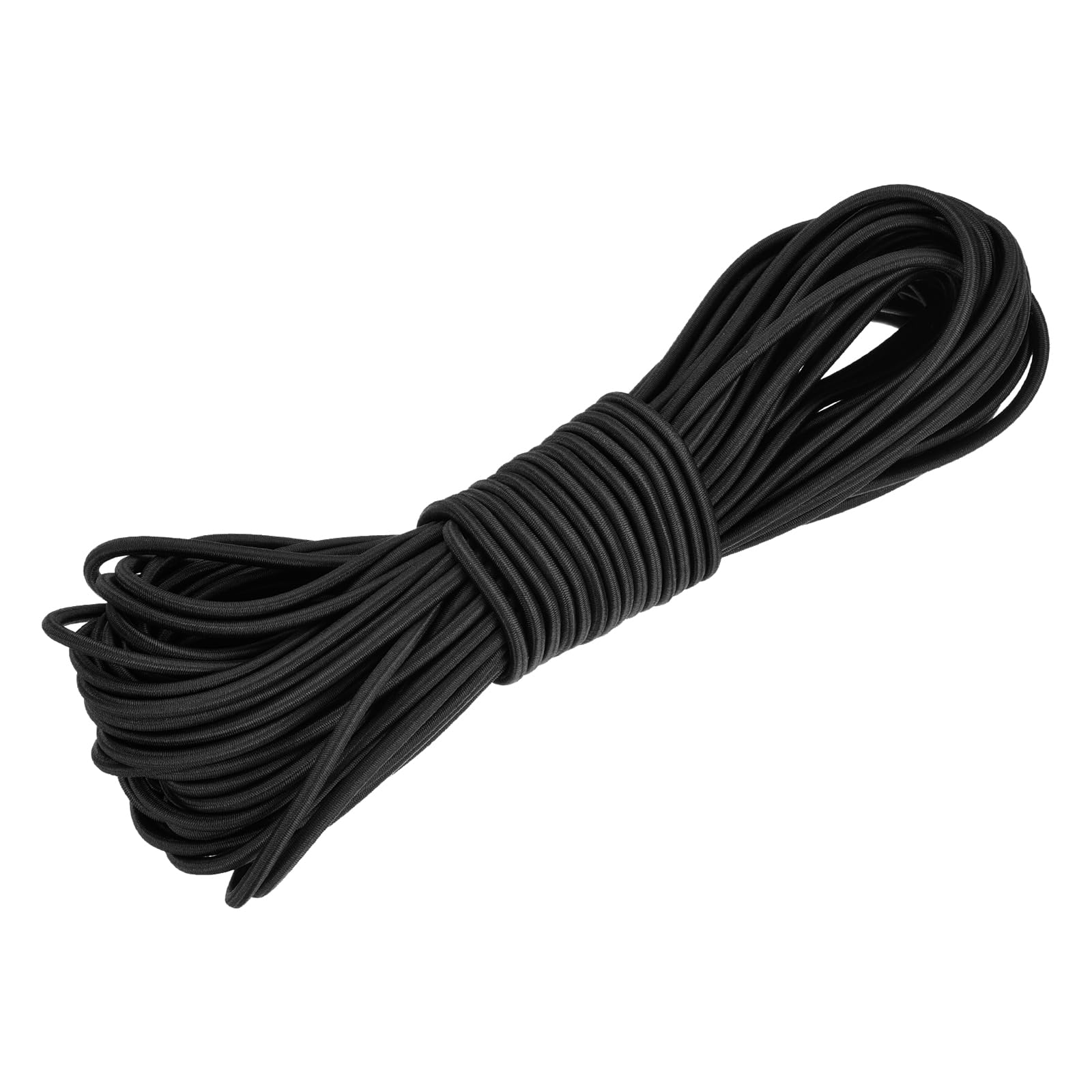 DMiotech 4.8mm Shock Cord, 15 M Black Bungee Cord Tent Pole Shock Cord Round Elastic Kayak Rope Stretch String Marine Grade Heavy Polyester for DIY Projects Tie Downs