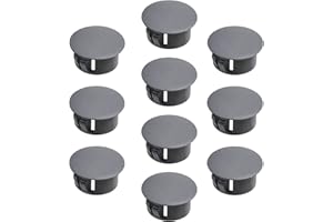 Heyiarbeit 20pcs Hole Plugs 5/8" / 16mm Nylon Plastic Round Snap in Type Locking Hole Tube Furniture Fencing Post Pipe Insert End Caps Black Tone