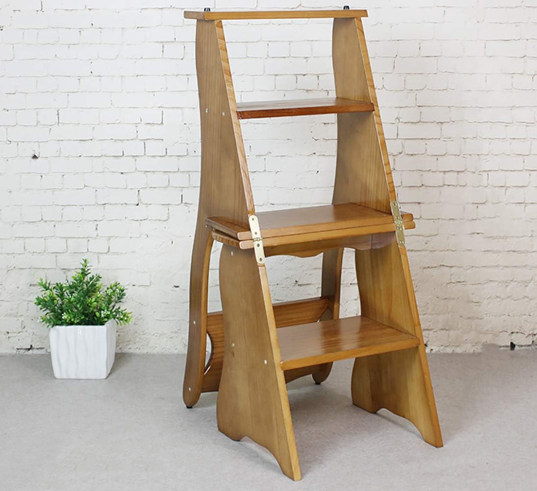 Multifunctional ladder folding stairs solid wood ladder stool folding