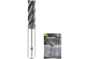 SPEED TIGER Micrograin Carbide Square End Mill - 4 Flute - ISE3/8 4T (1 Piece, 3/8") - for Milling Alloy Steels, Hardened Steel, Metal & More – Mill Bits Sets for DIYers & Professionals