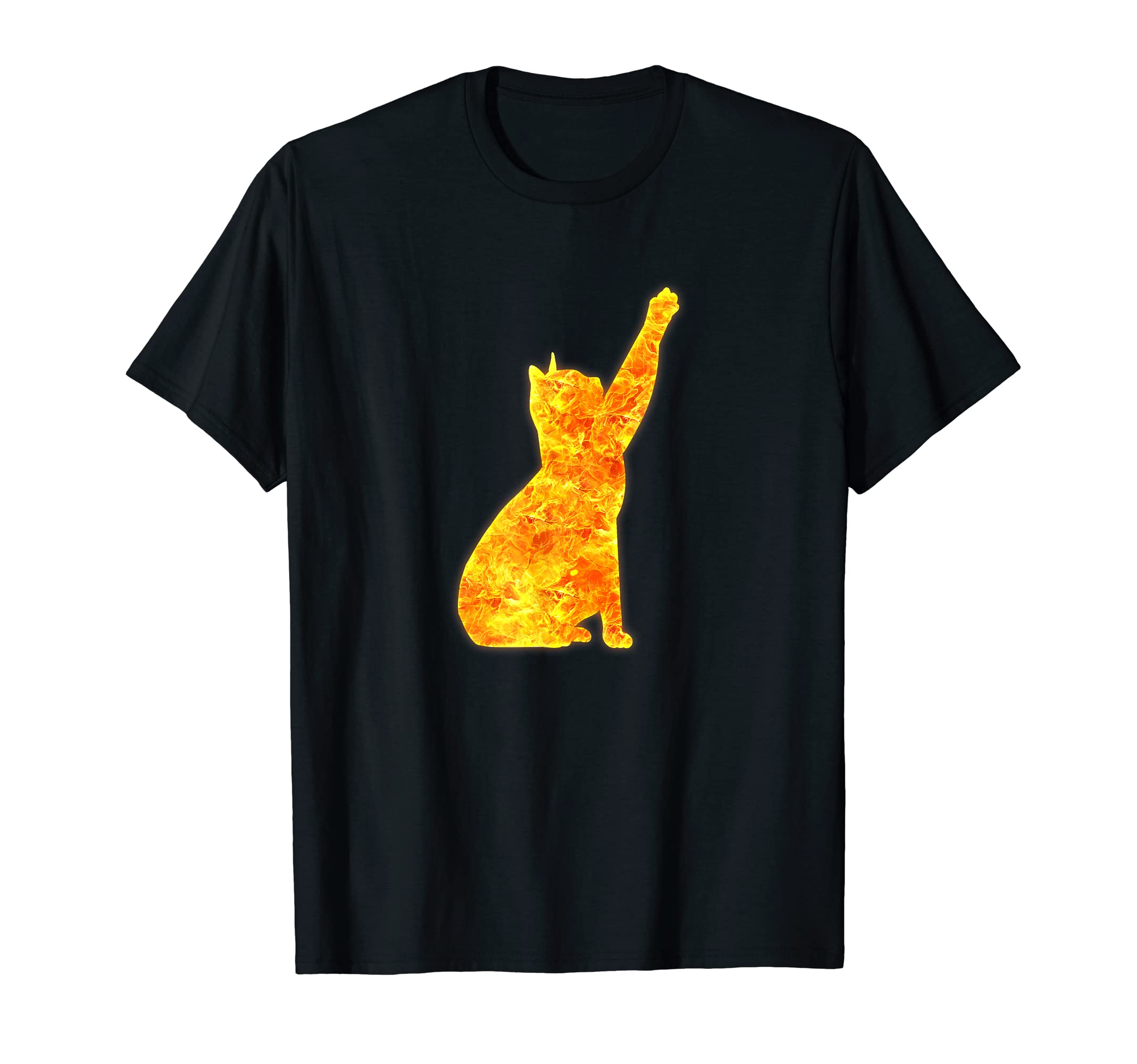 Cat Kitten Pet Fire Animal Flames Burning T-Shirt