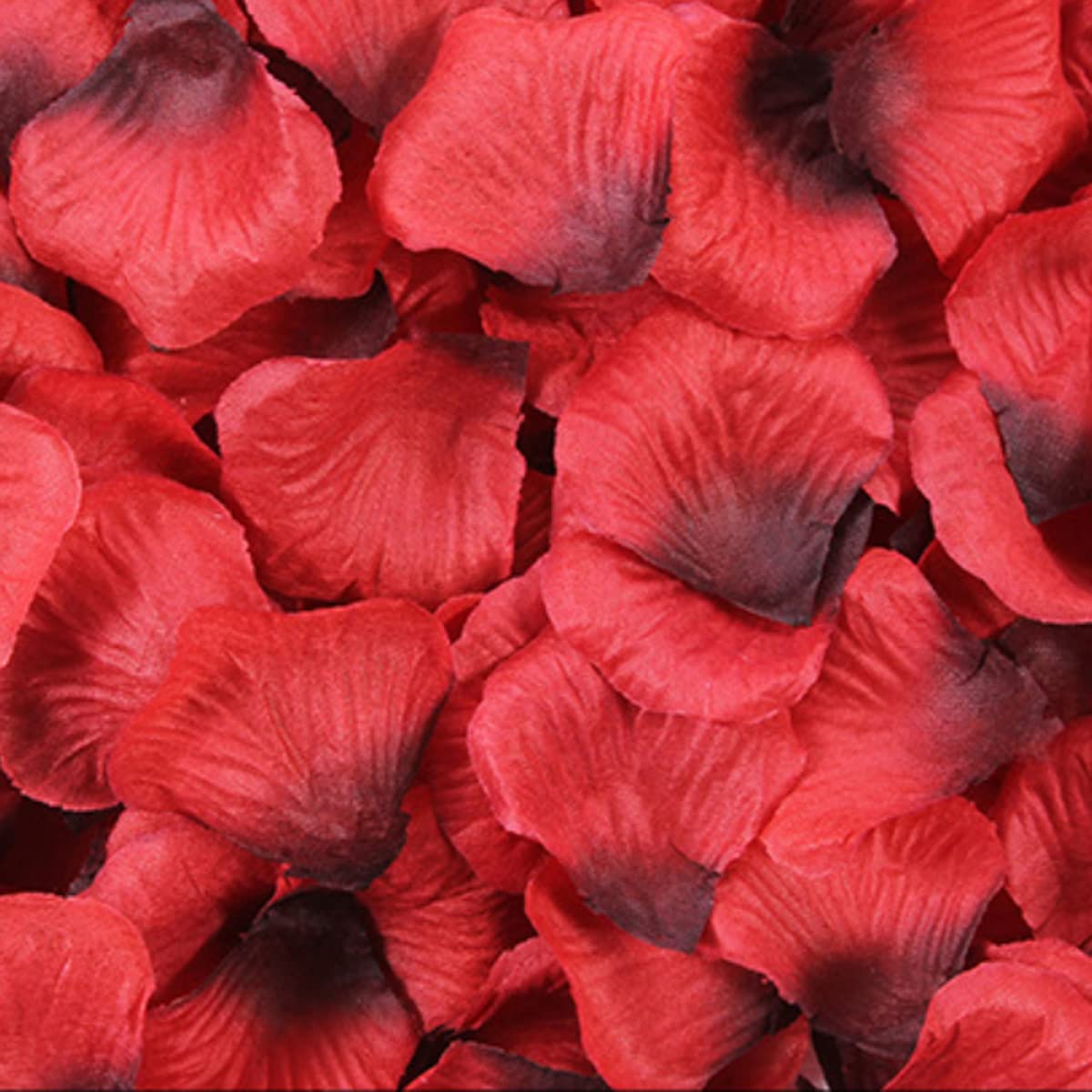 Haobase 2000Pcs Rose Petals Artificial Flower Fake Rose Petals for Valentines Day, Propose, Wedding, Table Scatter Decoration (Red+Black)