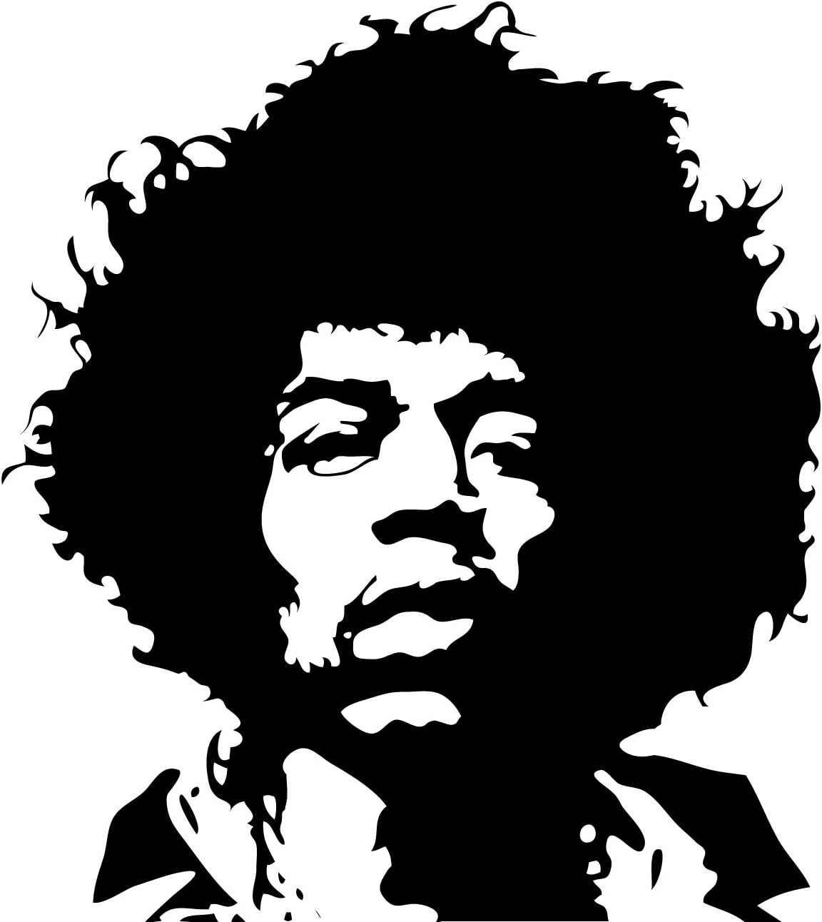 Wall Sticker Decal 12 in. Jimi Hendrix Silhouette Decoration (Glossy Black Vinyl) Amazon.co