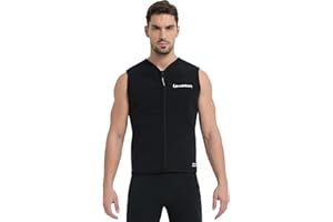 Lemorecn Wetsuit Top for Men Women,3mm Sleeveless Front Zip Neoprene Wetsuit Vest Jackets