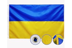 AGUIFLGS Double Sided Ukraine Flag 3x5 Ft Outdoor Ukrainian Flags Heavy Duty 210D Nylon, Sewn Stripes, Stronger Brass Grommets,4 Stitched Hemming, Perfect for Outside