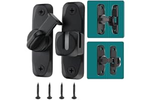 Yoocada Barn Sliding Door Lock, 90° and 180° Installation Heavy Duty Bolt Lock, Flip Door Lock Latch, Screen Wardrobe Lock La