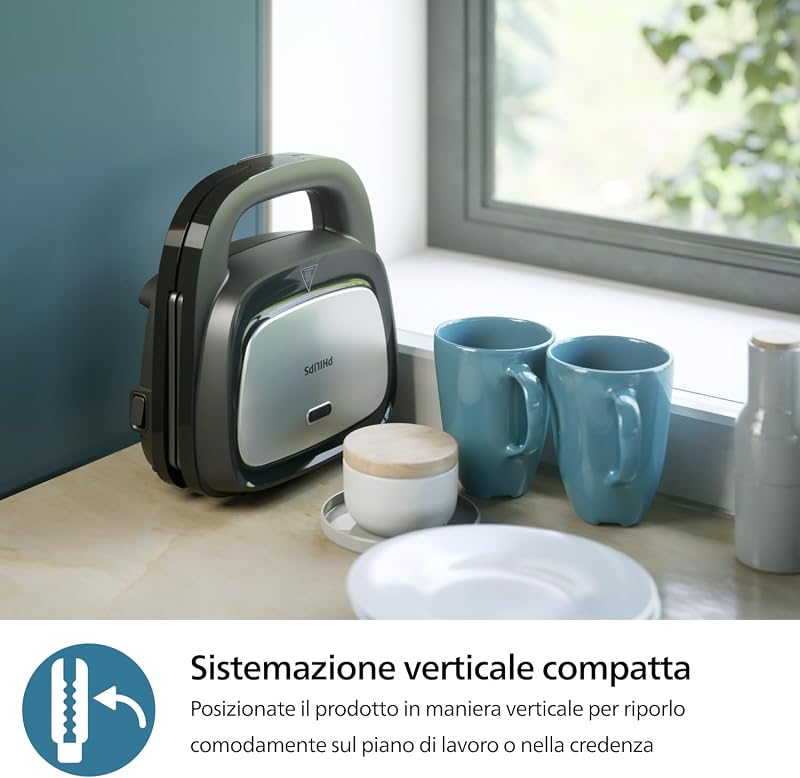 Tostiera per Panini 5000, Set di 3 Piastre Intercambiabili, 750W