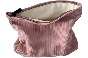 SxoSyo Cosmetic Bags for Women Makeup Bag Large Capacity Purse Travel Toiletry Zipper Storage Pouch Make up Brushes Organizer for Gifts (Corduroy, Pink)