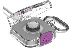 Wacanc Secure Lock Plastic Case Cover Compatible with Oura Ring Gen 4 Charger,Portable Protective Case for Oura Ring Gen 4 Charger with Carabiner, Only Protective Case (Purple)