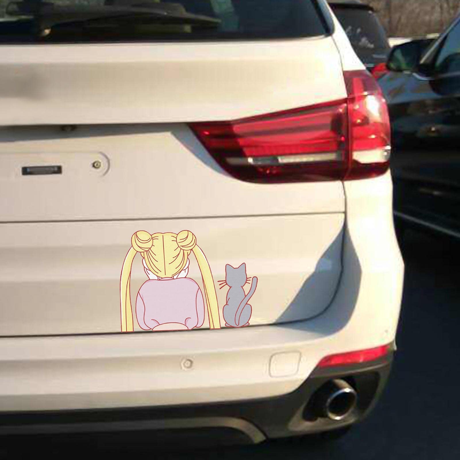 ALTcompluser Anime Autoaufkleber Sailor Moon Car Sticker Auto Fenster Tuning Vinyl Aufkleber(Tsukino 14x9 cm)