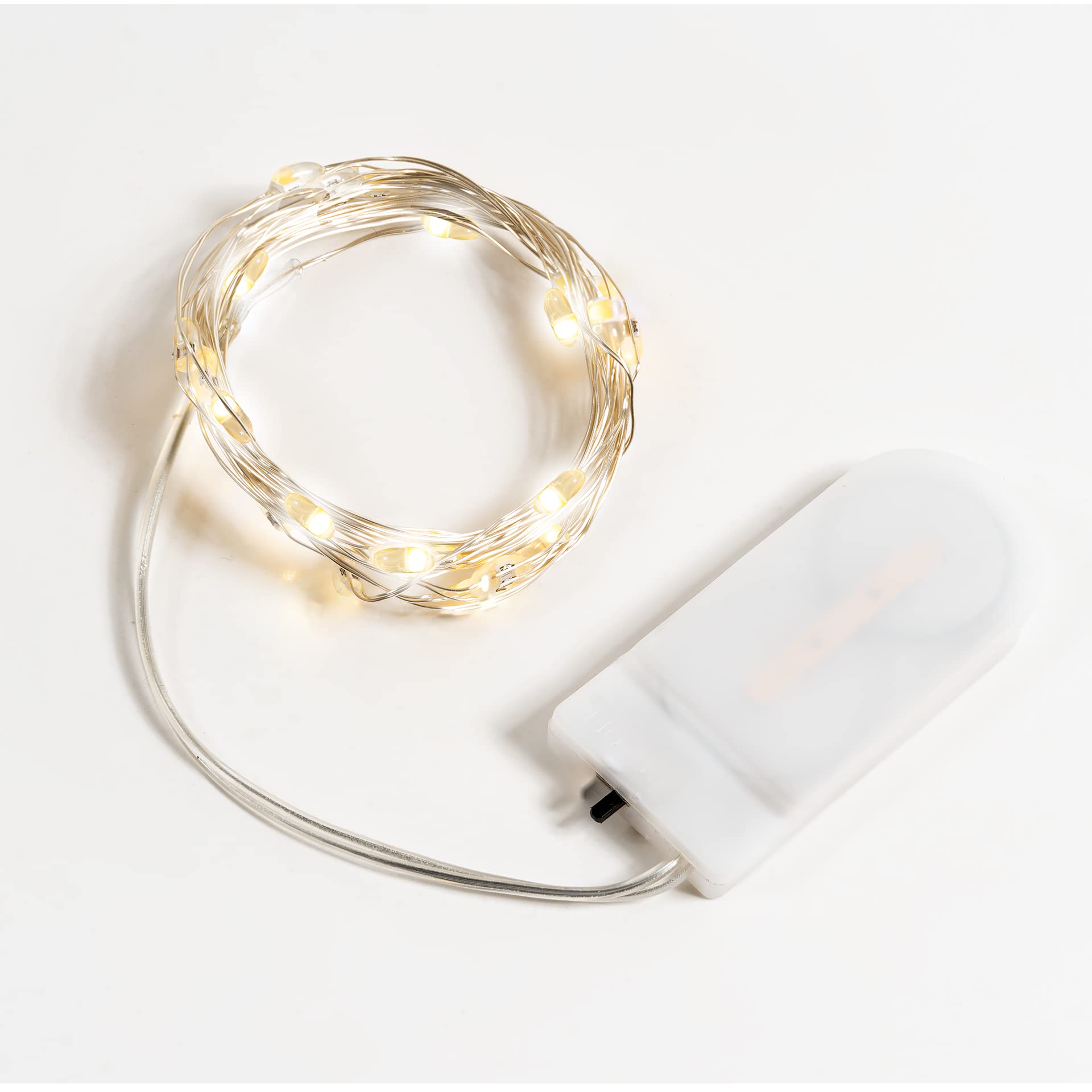 LAC EVERYTHING EVERYWHERE Fairy Lights Battery Operated 6,56ft with 20 Warm White LEDs Battery Powered - Christmas Lights Indoor for Bedroom, Table or Home Decor (Batteries Included)