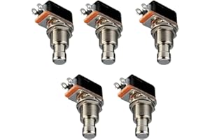 ESUPPORT Guitar Effects Pedal Box Momentary SPST Button Stomp Foot Switch Push Button Pack of 5