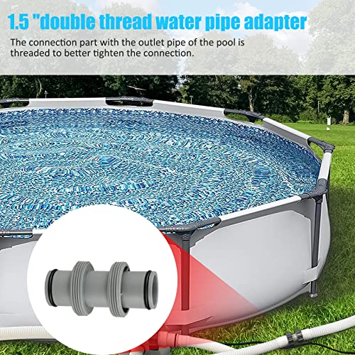 SIGANDG Pool Hose Connector 38 mm, Pool Fittings 38 mm, Connector for Pool Hose Diameter 38 mm, Adapter for Intex/Coleman Pool Hose (2 PCS)