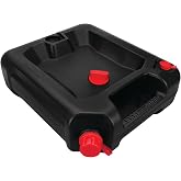 Performance Tool W4077 16-Quart Automotive Oil Drain Container, Black | Make car oil and fluid changes easy. Deep pan catches waste. Tethered caps with drip-free gaskets. Integrated handles