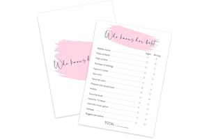 ZEDEV Who Knows The Birthday Girl Best, Birthday Party Games, Girl Birthday Party Activity Favor, Set of 20 Games Cards, Teen Girls Birthday Supplies, Activity, Decorations -B03