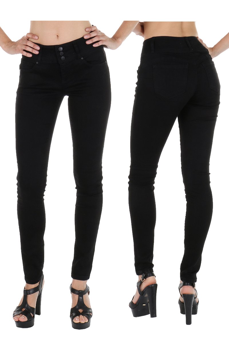 Photo 1 of wax jean Women's Denim Lifted High Wasited Black Jeans (13, Black)