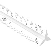 Alvin, High Impact Plastic Architect Triangular Scale, White Drafting and Architecture Ruler for Drawing, Planning, and Design - 12 Inches