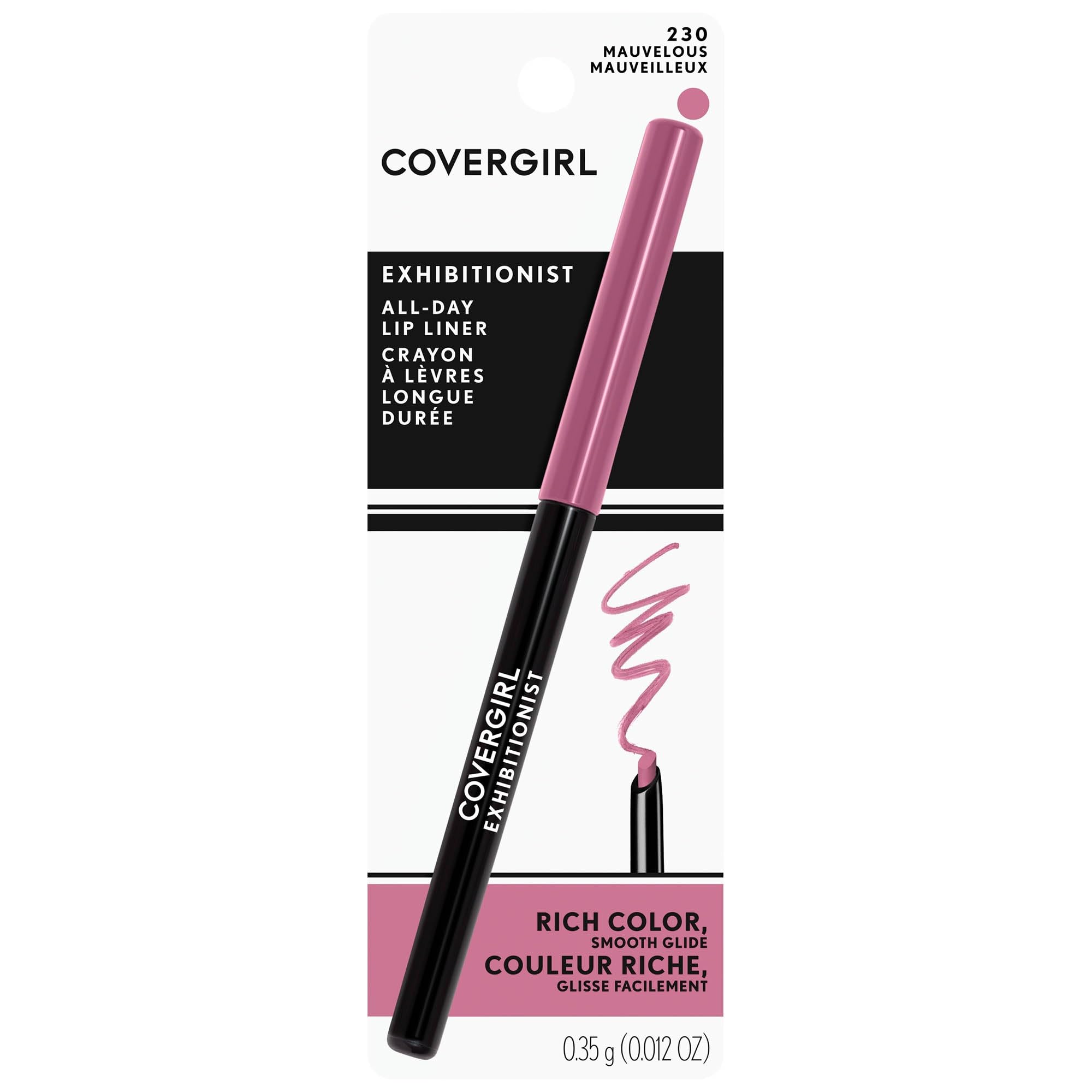 COVERGIRL Exhibitionist Lip Liner, Mauvelous 230, 0.012 Ounce