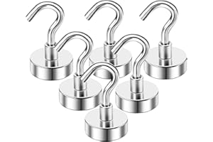 VortecSys 6 Pack Magnetic Hooks Heavy Duty, 30Lbs Neodymium Magnets with Hooks for Cruise Cabins, Kitchen, Home, Office, Garage, Grill, Strong Cruise Hooks for Hanging