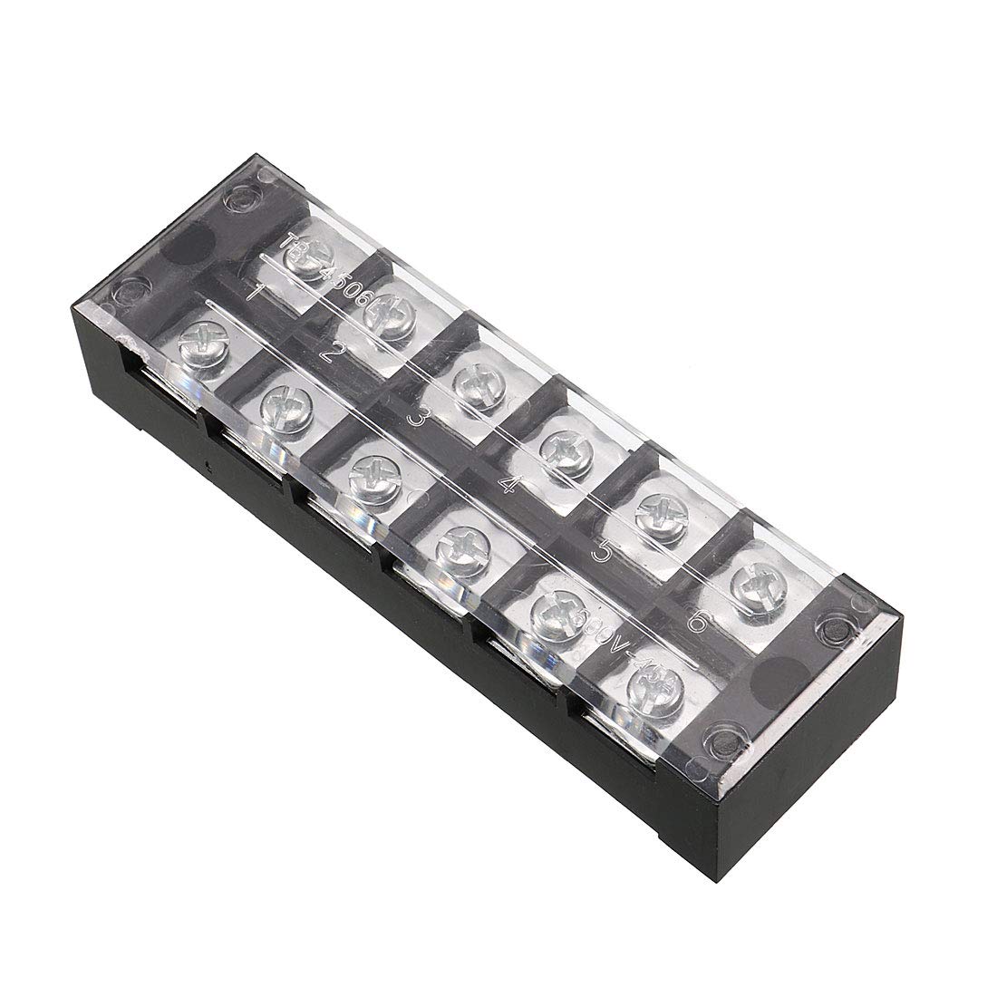 Sourcingmap Dual Rows 6 Positions 600V 45A Wire Barrier Block Terminal Strip TB-4506L