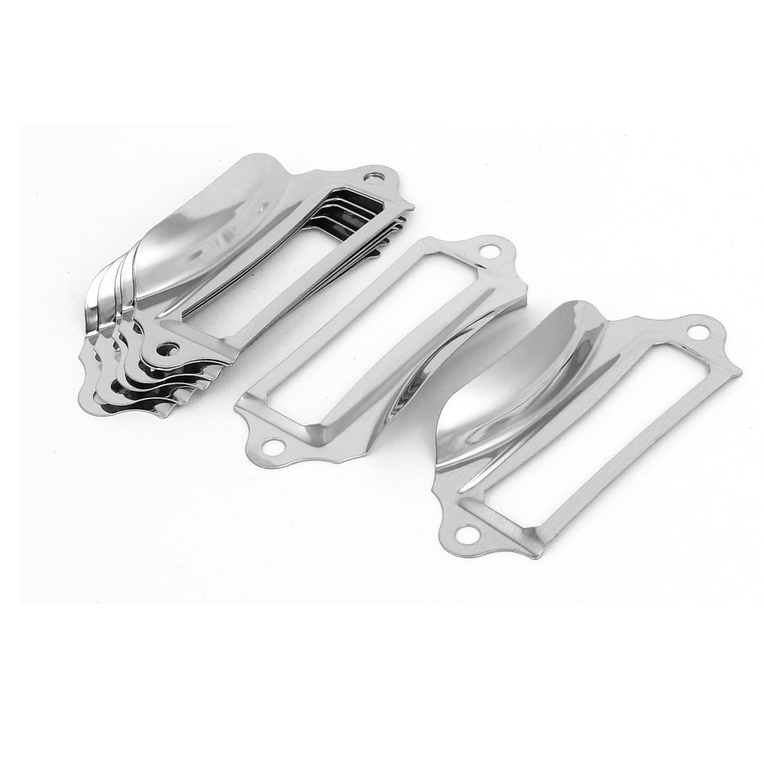 Sourcingmap Label Holder Pull Handles, Vintage Label Frame Drawer Knobs for Cabinet Cupboard, Silvery 69x29mm Pack of 8 w Screws