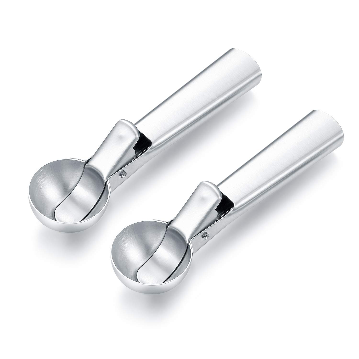 2PCS Stainless Steel Ice Cream Scoop, Ice Cream Scoops with Easy Trigger, Potato Scoop Yogurt Scoop Melon Ball Scoop Cookie Scoop