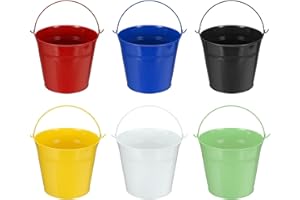 YELARXI Small Metal Buckets, Mini Buckets with Handle Galvanized Colored Tin Pail Containers Basket Party Supplies - Fit for 
