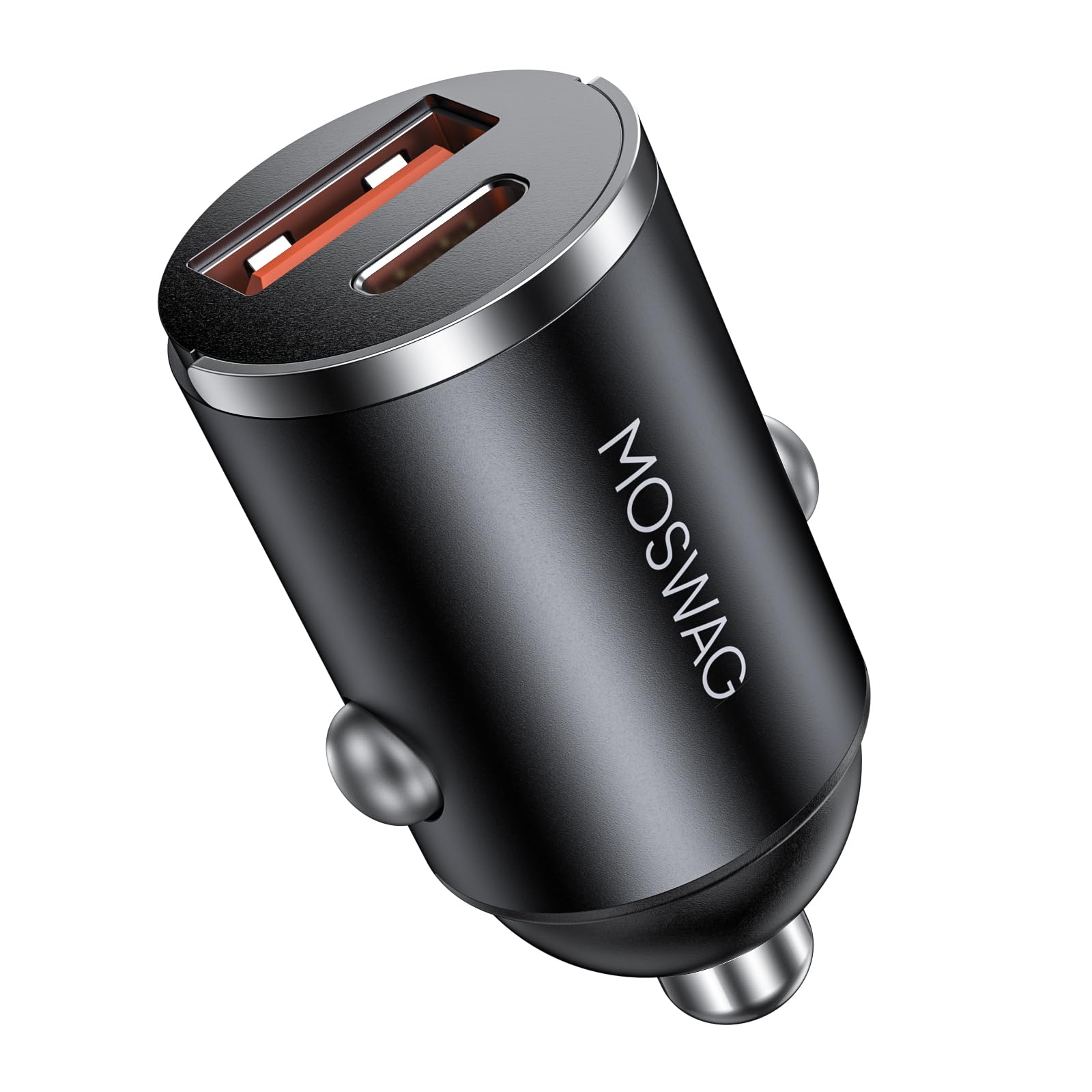 MOSWAG Car Charger, Invisible Cigarette Lighter USB Adapter [All Metal & Mini], 2 Port Car Adapter, QC3.0 Dual Port Cigarette Lighter for iPhone 17 16 Samsung S25 Ultra Piexl 10 and More