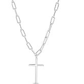 MY BIBLE Paperclip Chain Simple Cross Necklace for Women 925 Sterling Silver