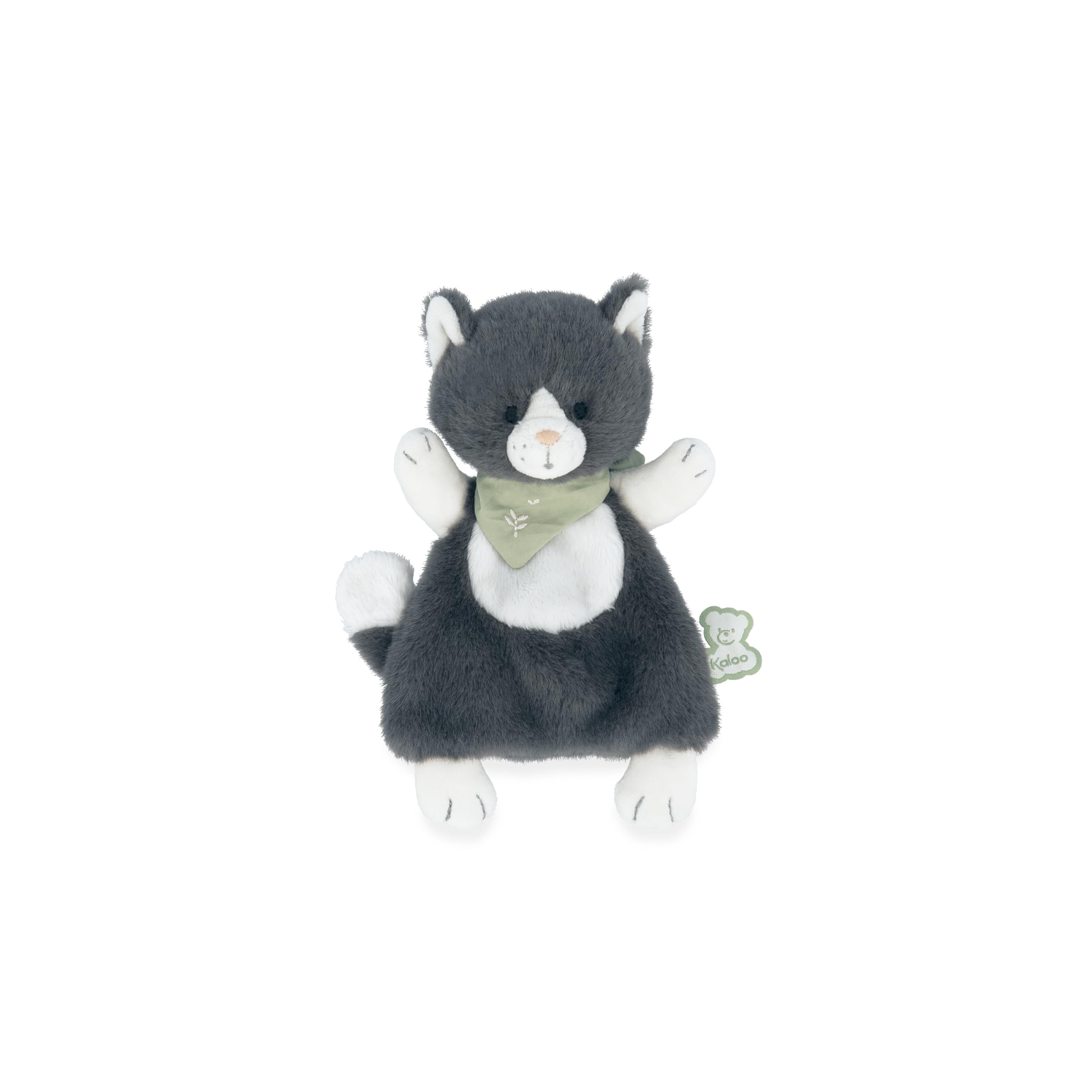 Kaloo - Les Amis - Chamallow The Cat Comforter 18 cm - Grey - Ultra-Soft Material - 0 Months +, K224008