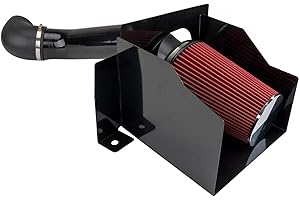 Torchtree Cold Air Intake Kit with Filter Heat Shield for 2009-2014 Yukon Silverado Sierra 4.8L 5.3L 6.2L V8 (Red)