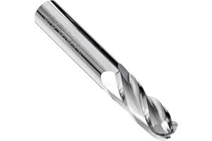 Kodiak Cutting Tools KCT133032 USA Made Solid Carbide Ball Nose End Mill, 4 Flute, 3/8" Shank, 1" Length of Cut, 2-1/2" Overall Length, 3/8" Diameter