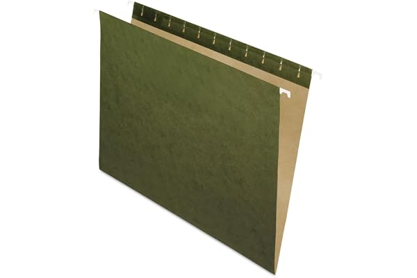 Pendaflex Hanging File Folders, Letter Size, Standard Green, Smooth Glide Coated Rods, Light Interior to Prevent Misfiles, Id