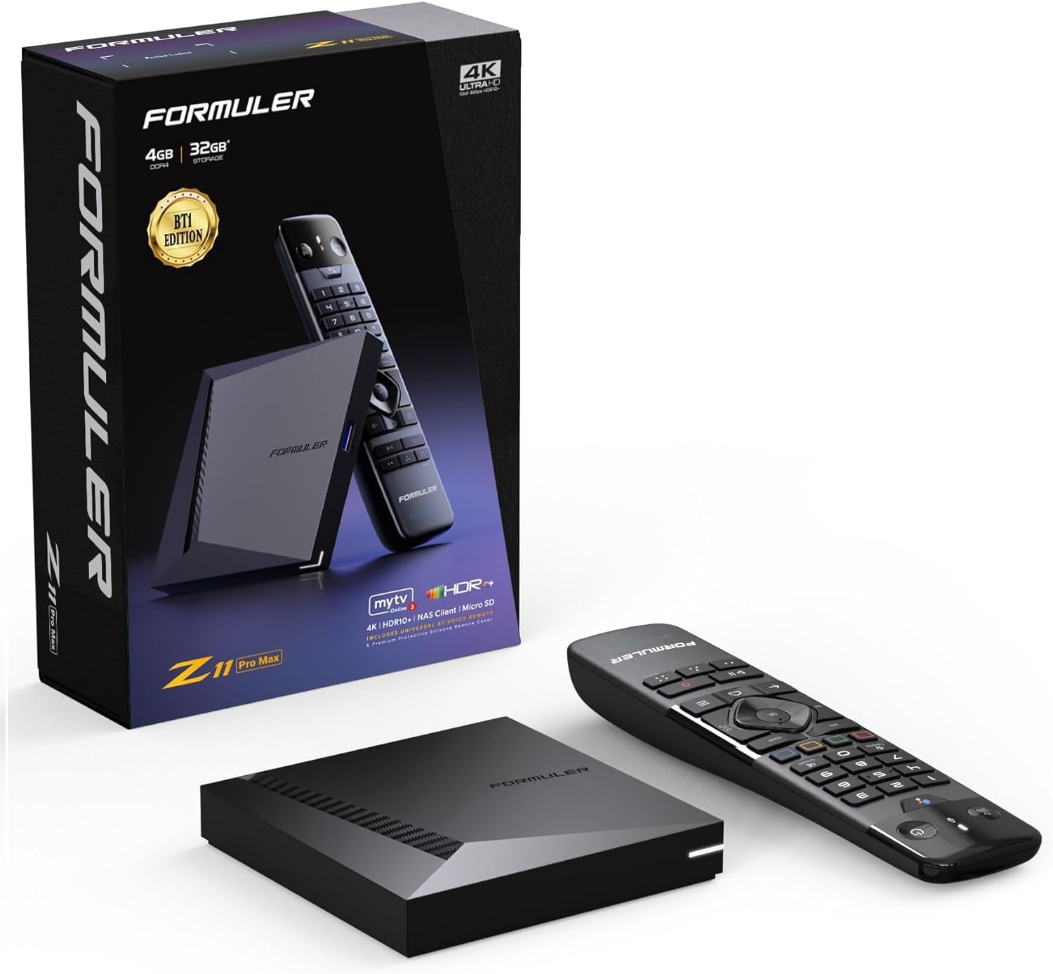 Formuler Z11 Pro MAX BT1 Edition includes GTV-BT1 Bluetooth Remote Control 4K Ultimate Android 11 Mytvonline3 5G TV Box Official UK version UK PLUG BT 1 BOX