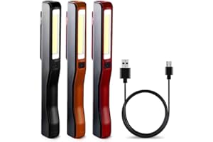 WREOW Rechargeable LED Work Light,Portable Pocket COB Floodlight/Inspection Lamp/LED Flashlight, with 3 USB Cable and Magneti