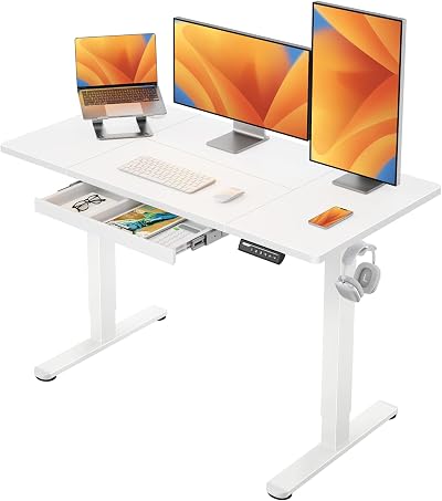 ErGear Electric Standing Desk 120x60 cm with 4 Memory Presets White