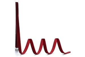 Ewaymado Burgundy Velvet Ribbon 3/8 Inch x 20Yd,Great for Gift Wrapping,Hair Bows,Christmas,Wedding Party Decoration(3/8" Burgundy)