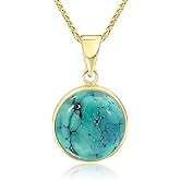 14K Gold Gemstone Necklaces for Women - Solid Gold Necklace - Gemstone Pendant - Gold Pendant Necklace - Birthday Necklace - Minimalist Jewelry - Gemstone Jewelry for Women