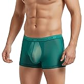 YINYOUYU Mens Sexy Ice Silk Underwear See Through Boxers Super Thin Sheer Trunk Bulge Pouch Boxer Briefs