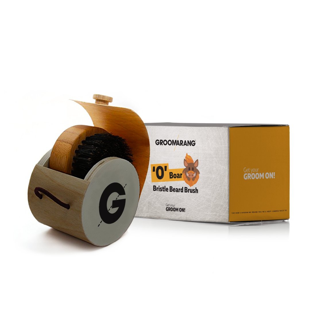 Groomarang Boar Bristle Beard Brush for Men Perfect Grooming Gift