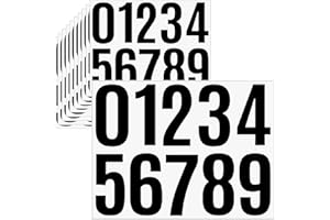 Jiepuxiter 10 Sheets Vinyl House Numbers for Mailbox, 4 Inch Waterproof Self-Adhesive Stickers for Cars, Boats, Windows, Apartment Door Address (Black)