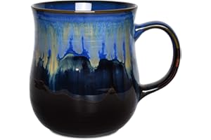 Bosmarlin Large Ceramic Coffee Mug, Blue Big Tea Cup for Office and Home, 21 Oz, Dishwasher and Microwave Safe, 1 PCS